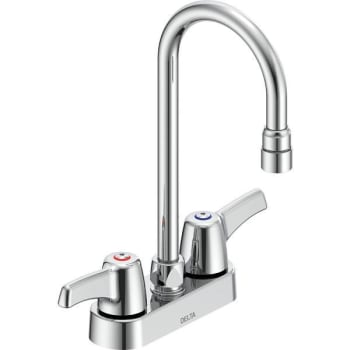 Image for Delta 2-Handle Standard Kitchen Faucet With Gooseneck Spout Chrome from HD Supply