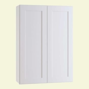 Express Shaker 24 In W X 12 In D X 36 In H Assembled Plywood Wall Kitchen Cabinet In Vesper White With Shelves