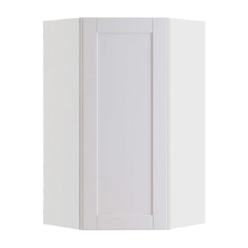 Image for Express Shaker 20 In W X 12 In D X 36 In H Assembled Plywood Corner Diagonal Kitchen Cabinet In Vesper White Left from HD Supply
