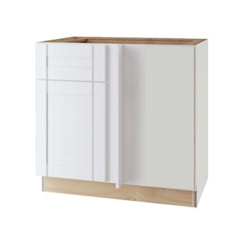 Image for Express Shaker Vesper White Assembled Plywood Blind Base Corner Kitchen Cabinet  42 In.w X 34.5 In. D  X 24 In. H RH from HD Supply