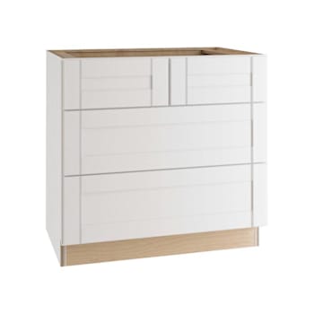Image for Express Shaker 36 In W X 24 In D X 34.5 In H Assembled Plywood Base Kitchen Cabinet In Vesper White With Drawers from HD Supply