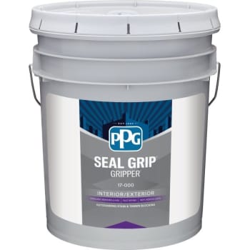 Ppg Seal Grip Latex Paint, Interior/exterior, Flat, White, 5 Gallon