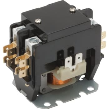 30 Amp Contactor, Double Pole, 24 Volt Coil, W/Lugs, Spade Terminals And Cover