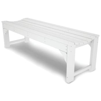 white outdoor backless bench