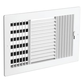 14 In. X 6 In. Three-Way Plastic Register