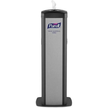 Purell Ds360 High-Capacity Floor Stand Silver Dispenser Stand Sanitizing Wipes