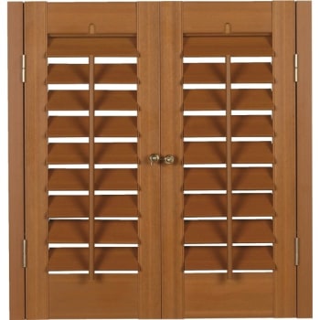 Image for Home Basics Plantation Faux Wood Shutter 39" x 54" Oak from HD Supply