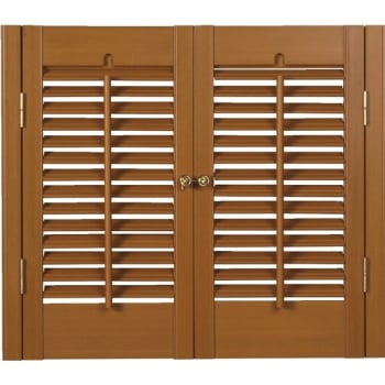 Image for Home Basics Traditional Faux Wood Shutter 39" x 36" Oak from HD Supply