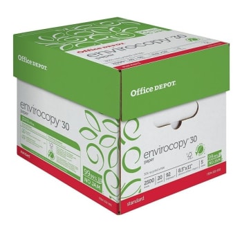 Office Depot® EnviroCopy® 30 Letter Size Recycled Paper, Case Of 5