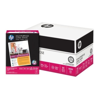 HP Ultra White Multi-Purpose Letter Size Paper, Case Of 10 Reams/5000 Sheets