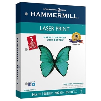 Image for Hammermill® White Laser Print 3-Hole Punched Office Paper 8-1/2" x 11", 500 Pack from HD Supply