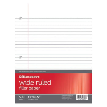 Image for Office Depot® Brand 3-Hole Punched Ruled Filler Paper 11" x 8-1/2" 500-Ream from HD Supply