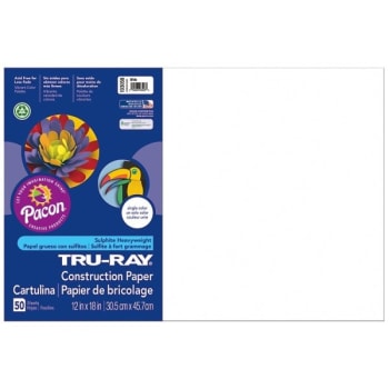 Image for Tru-Ray® White Recycled Construction Paper 12" x 18", Package Of 50 from HD Supply
