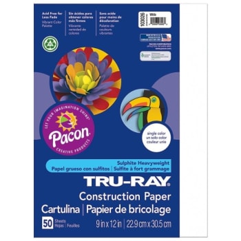 Tru-Ray® White Recycled Construction Paper 9" x 12", Package Of 50