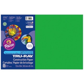 Image for Tru-Ray® Festive Green Recycled Construction Paper 12" x 18", Package Of 50 from HD Supply
