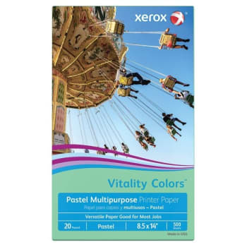 Image for Xerox® Vitality Colors™ Pastel Green Legal Size Multi-Purpose Paper, Pack Of 500 from HD Supply