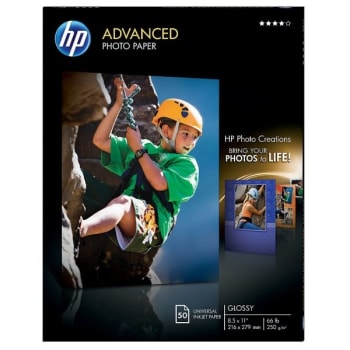Image for HP Glossy White Advanced Photo Paper 8-1/2" x 11", Package Of 50 from HD Supply