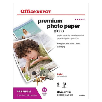 Image for Office Depot® Brand Gloss Premium Photo Paper 8-1/2" X 11" Package Of 50 from HD Supply