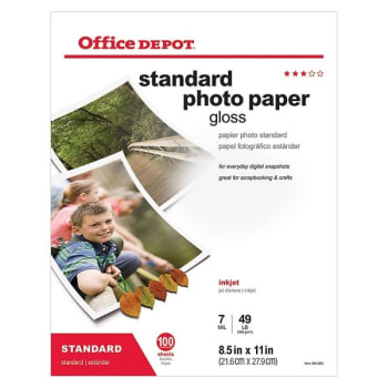Image for Office Depot® Brand Gloss Standard Photo Paper 8-1/2" X 11" Package Of 100 from HD Supply