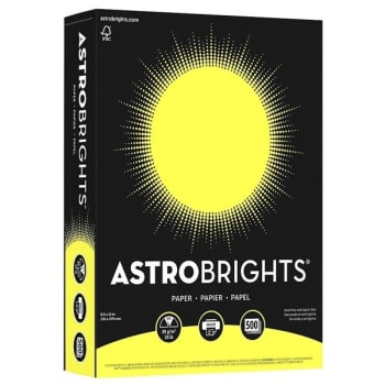 Astrobrights® Lift-Off Lemon Letter Size Bright Color Paper 500-Ream