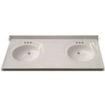 Image for Premier 61 In X 22 In Custom Vanity Top Recessed Double Bowl In White Swirl from HD Supply