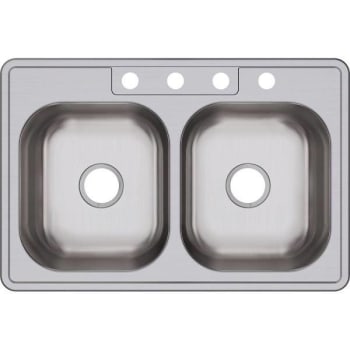 Image for Elkay Dayton Drop-In Stainless Steel 33 In 4-Hole 50/50 Double Bowl Kitchen Sink from HD Supply