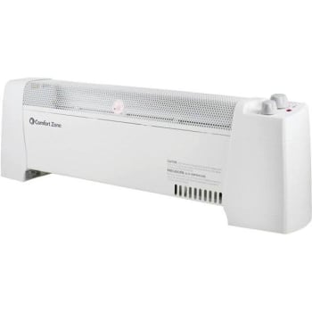 Comfort Zone 29 In 1,500w White Convection Baseboard Heater W/silent Operation