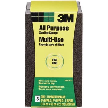Image for 3m 4.5 In X 2.5 In X 1 In 120 Fine-Grit Block Sanding Sponge Package Of 3 from HD Supply