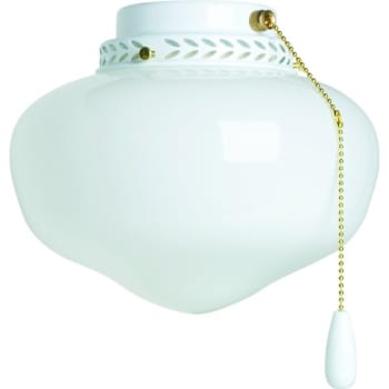 Incandescent Three-Light Ceiling Fan Light Kit Opal Schoolhouse White
