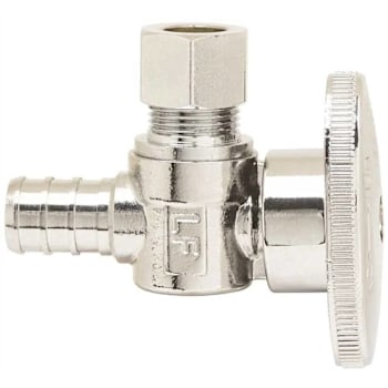 Image for Plumbshop 1/2 In Nom Crimp Barb X 3/8 In O.d Compression 1/4 In Turn Angle Stop from HD Supply