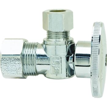 Image for Plumbshop 1/2" Nominal Compression X 3/8" Compression 1/4" Turn Angle Stop from HD Supply