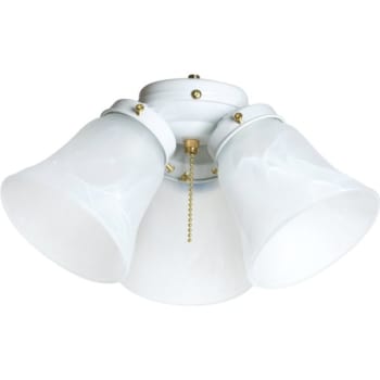 Incandescent Three-Light Ceiling Fan Light Kit Alabaster White