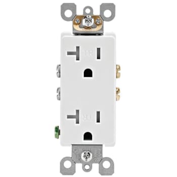 Leviton Decora 20a Ultrasonic Tamper Resistant Duplex Outlet White Package Of 10