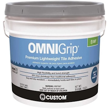 Image for Custom Building Products Omnigrip 3.5 Gal, Maximum Strength Adhesive from HD Supply