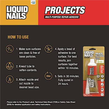 Liquid Nails 4 Oz White Latex Glue For Small Projects And Repairs