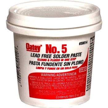 Oatey No 5 8 Oz Lead-Free Water Soluble Solder Flux Paste