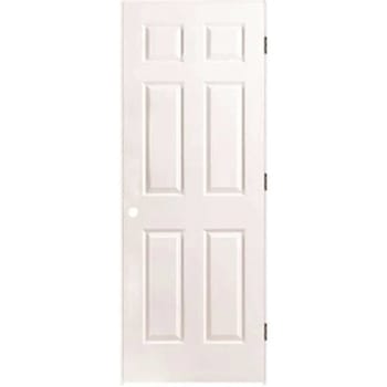 Masonite 30 In. X 80 In. X 4-9/16 In. Primed 6-Panel Hollow Core Single Prehung Interior Door Left Hand