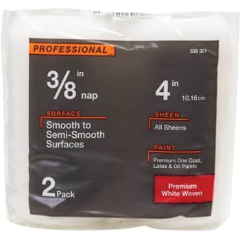 Image for 4 In X 3/8 In Shed Resistant White Woven Paint Roller Cover Package Of 2 from HD Supply