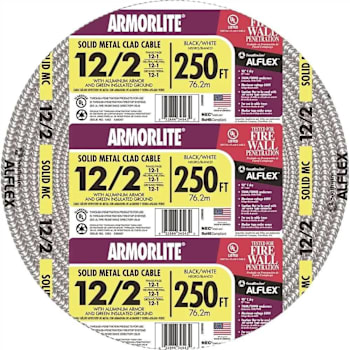 Southwire 250 Ft 12-Gauge/2-Gauge Solid Cu Mc Armorlite Cable