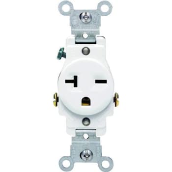 Image for Leviton 20 Amp 250-Volt Nema 6-20r 2-Pole Single Straight Blade Receptacle Ivory from HD Supply