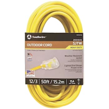 Image for Southwire 50 Ft 12/3 Sjtw Hi-Visibility Outdoor Heavy-Duty Extension Cord from HD Supply
