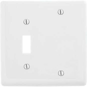 Image for Hubbell 2-Gang White Medium Size Toggle And Blank Wall Plate from HD Supply