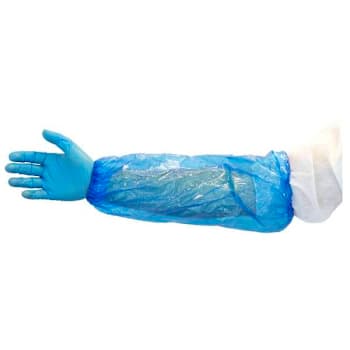 The Safety Zone Polyethylene Sleeves, Elastic Ends, 18", Blue, Case Of 1000