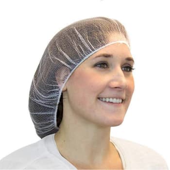 The Safety Zone Heavyweight Mesh Hairnet, 24", White, Case Of 1000