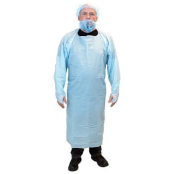 Image for The Safety Zone Cast Polypropylene Gown, Thumb Loop, Blue, Large, Package Of 10 from HD Supply