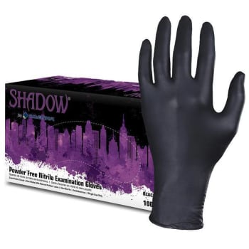 Adenna® Shadow® Nitrile Powder Free Exam Gloves, 6 Mil, Black, X-Large, Package Of 90