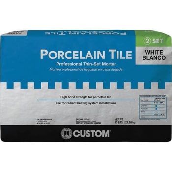 Image for Custom Building Products Porcelain Tile White 50 Lb. Fortified Thinset Mortar from HD Supply