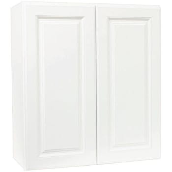 Image for Hampton Bay Satin White Raised Panel Wall Kitchen Cabinet 27 In X 30 In X 12 In from HD Supply