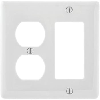 Image for Hubbell 2-Gang White Duplex And Decorator Wall Plate from HD Supply