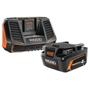 Image for Ridgid 18v Lithium-Ion Max Output 4.0 Ah Battery And Charger Starter Kit from HD Supply